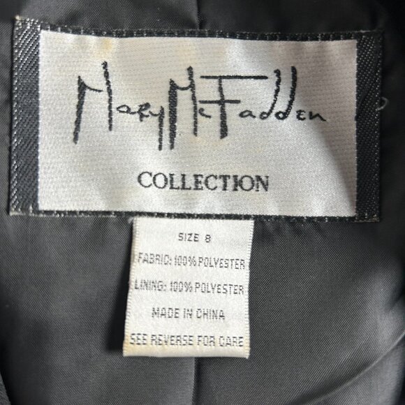 Mary McFadden Collection Women's Button Down Blazer Long Sleeve Black Size 8 - Picture 3 of 9